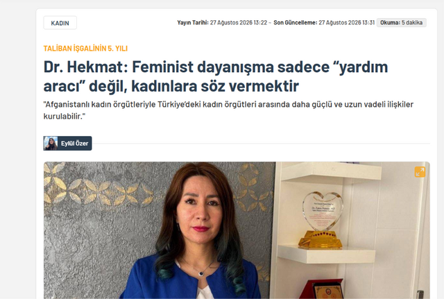 Dr. Zakira Hekmat, bianet’e konuştu: Afganistan’da kadınların durumu ve feminist dayanışmanın önemi